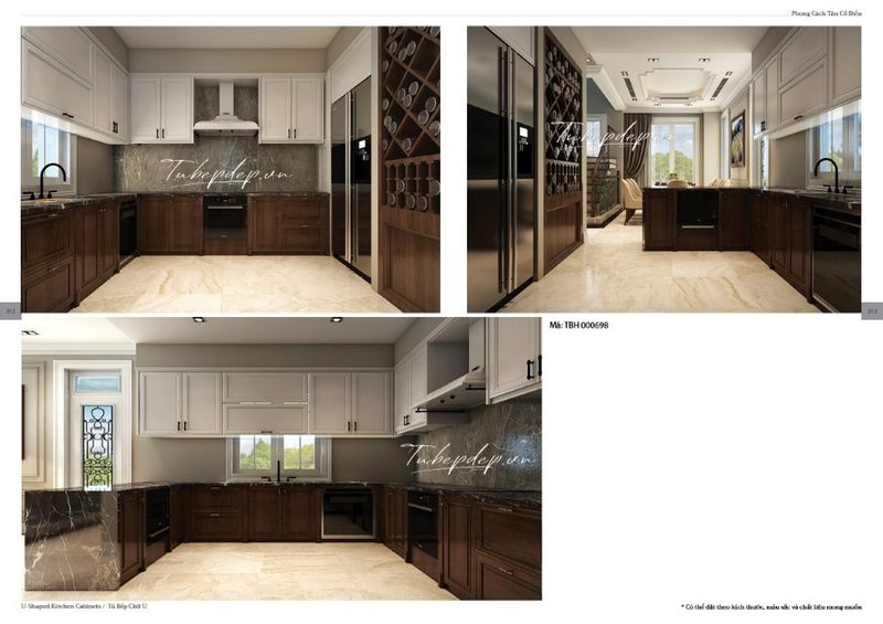 + 20 hình ảnh tủ bếp gỗ chữ U đẹp cho Thiết kế căn hộ chung cư